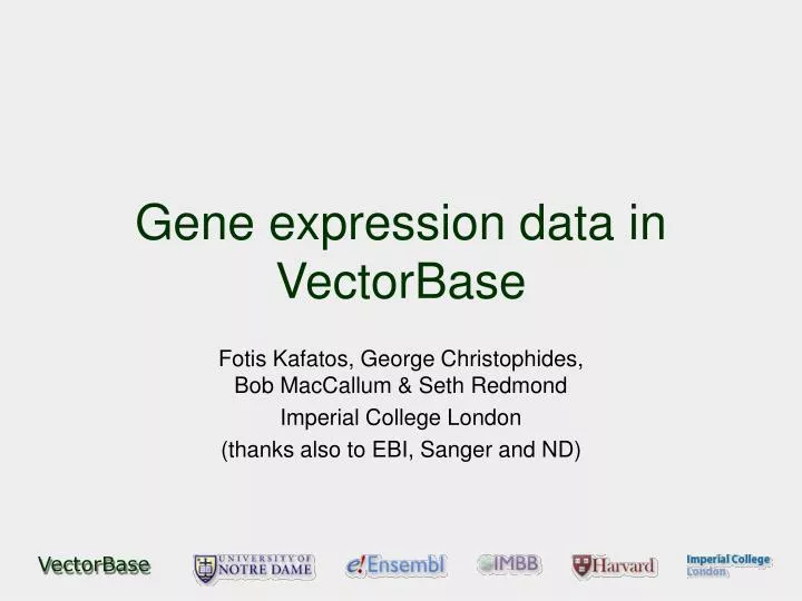 gene expression data in vectorbase
