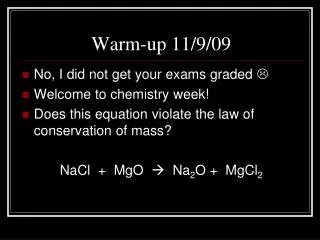 warm up 11 9 09