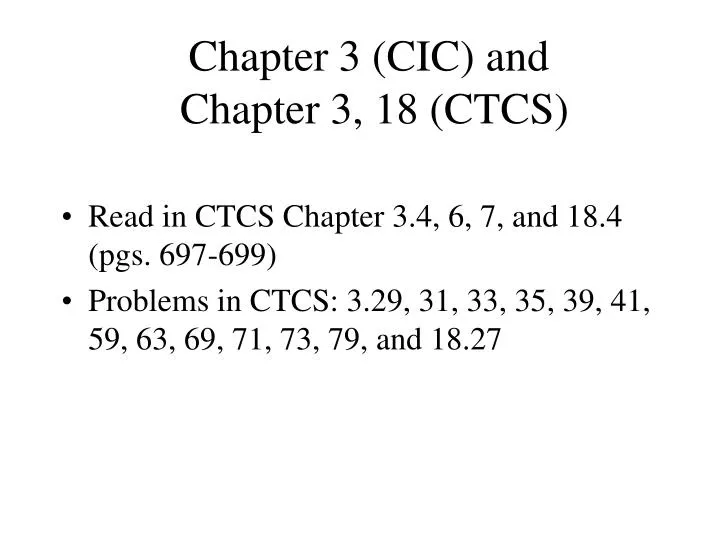 chapter 3 cic and chapter 3 18 ctcs