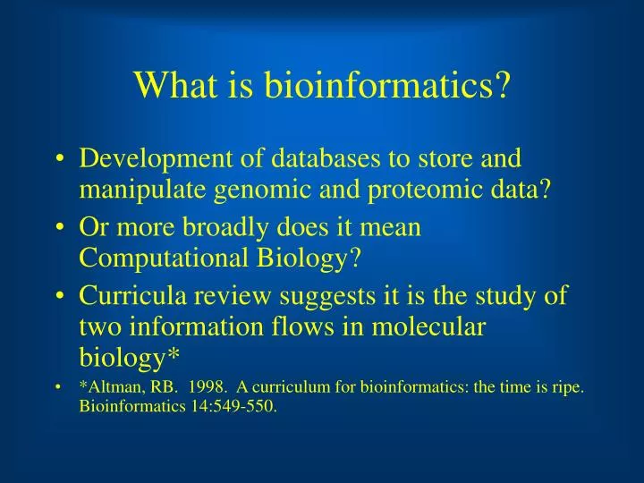 what is bioinformatics