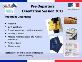 Pre-Departure Orientation Session 2012