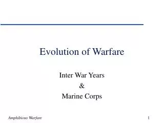 Evolution of Warfare