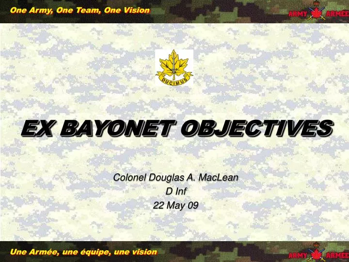 ex bayonet objectives