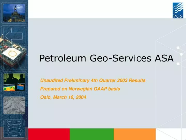 petroleum geo services asa