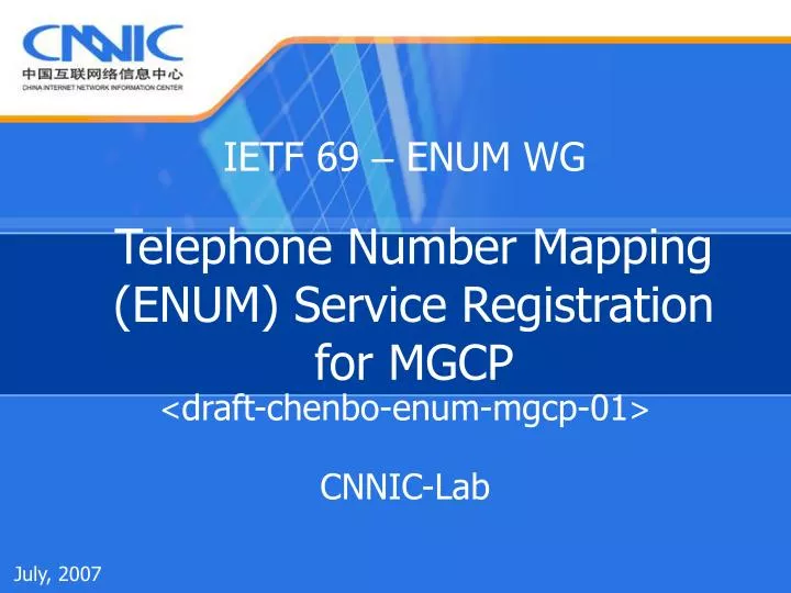 telephone number mapping enum service registration for mgcp