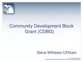Community Development Block Grant (CDBG)