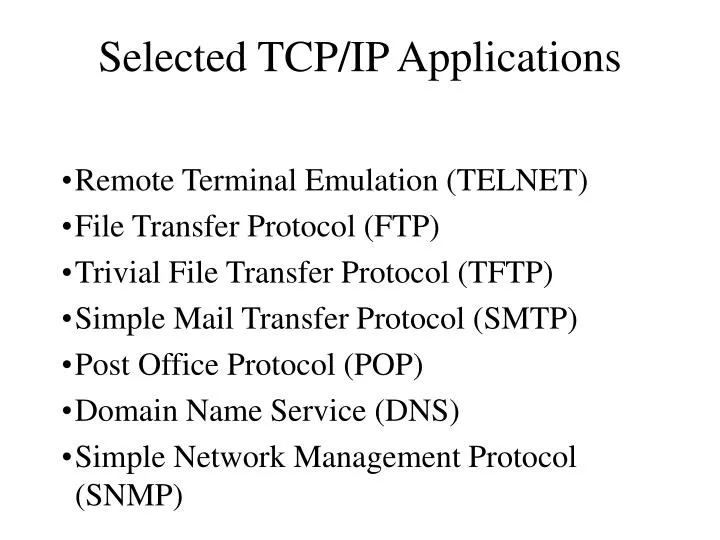 selected tcp ip applications