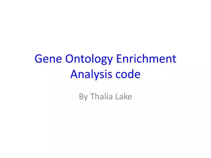 gene ontology enrichment analysis code