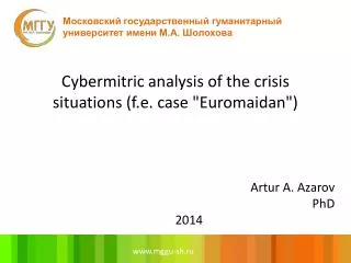 cybermitric analysis of the crisis situations f e case euromaidan