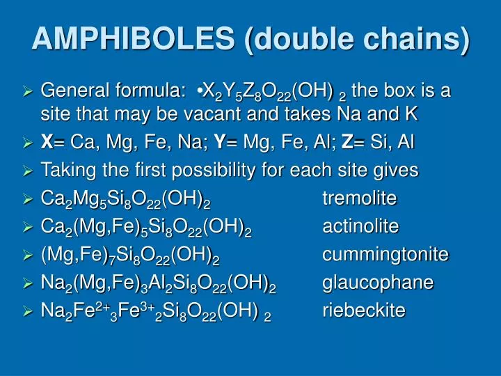 amphiboles double chains