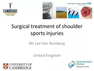 Surgical treatment of shoulder sports injuries