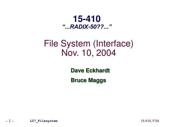 file system interface nov 10 2004