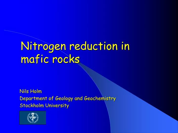 nitrogen reduction in mafic rocks