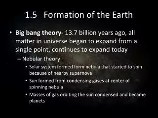 1.5 Formation of the Earth