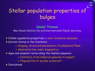 Stellar population properties of bulges