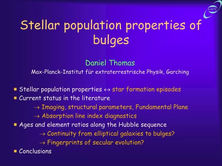 stellar population properties of bulges