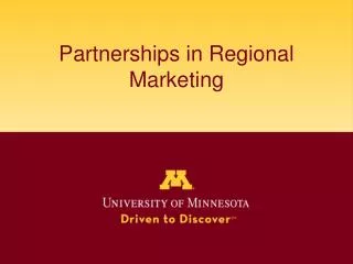 Partnerships in Regional Marketing