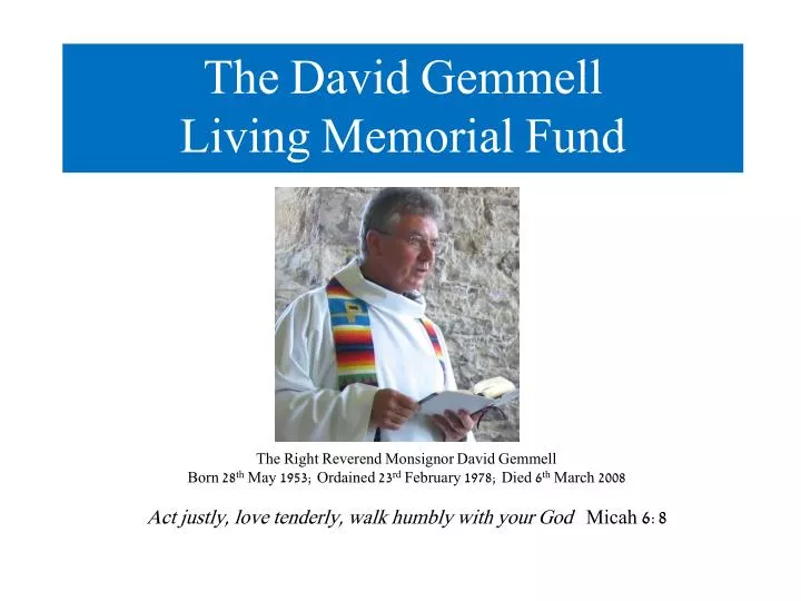 the david gemmell living memorial fund
