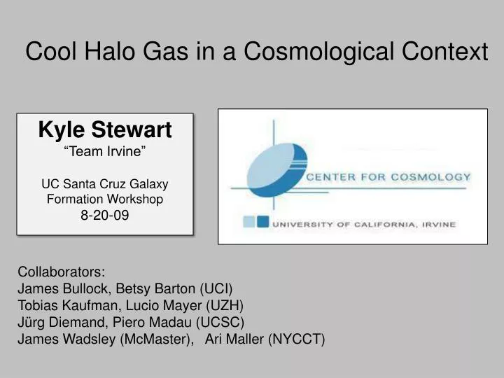cool halo gas in a cosmological context