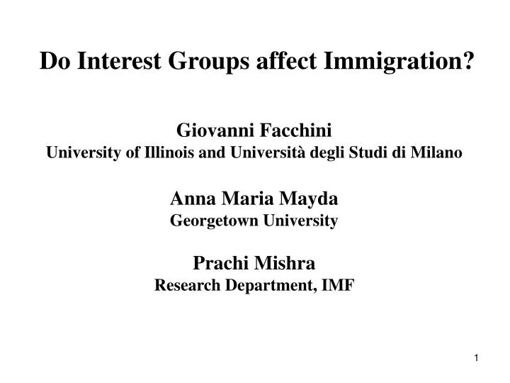 do interest groups affect immigration