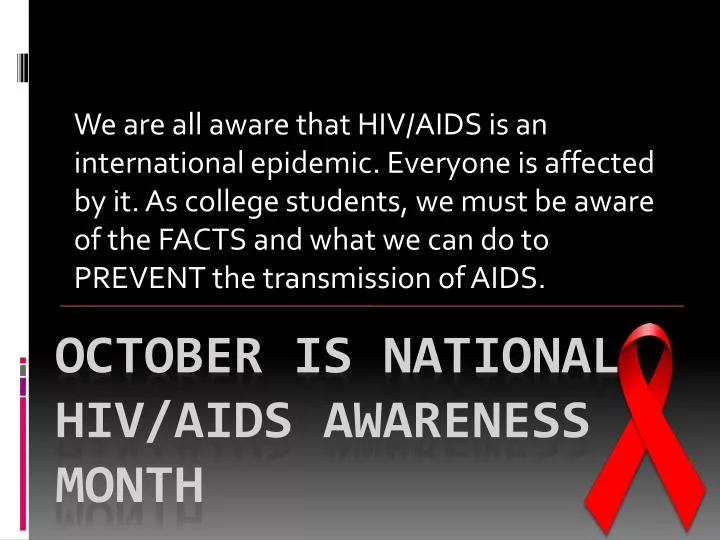 october is national hiv aids awareness month