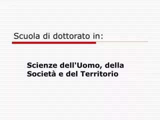 scuola di dottorato in