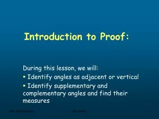 Introduction to Proof: