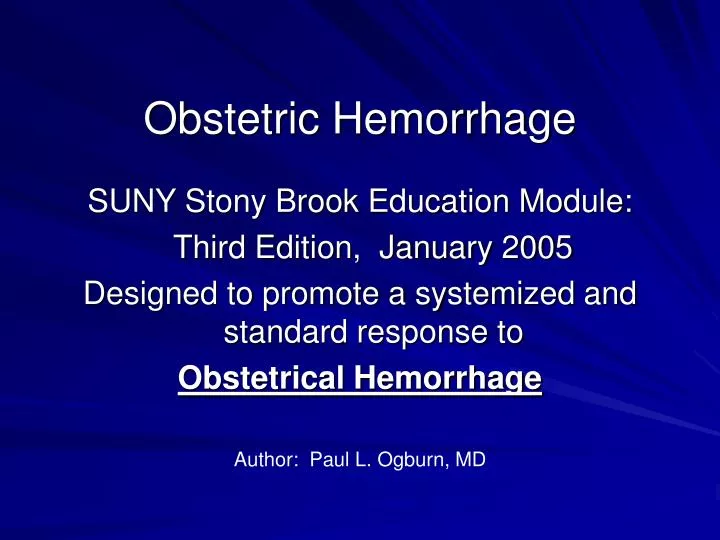 obstetric hemorrhage