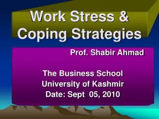 work stress coping strategies