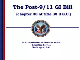 U. S. Department of Veterans Affairs Education Service Washington, D.C.