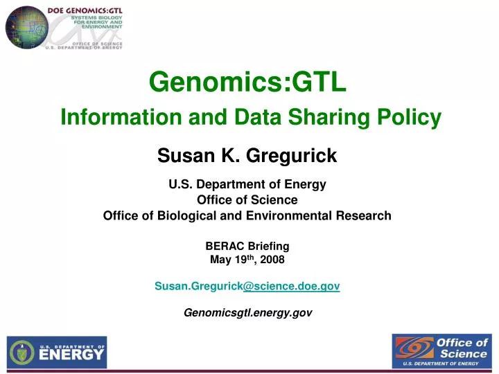 genomics gtl information and data sharing policy