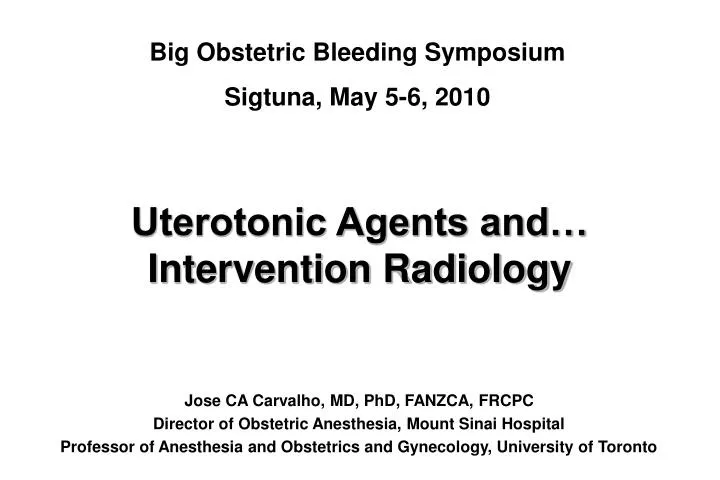 uterotonic agents and intervention radiology