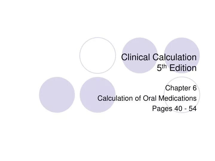 clinical calculation 5 th edition