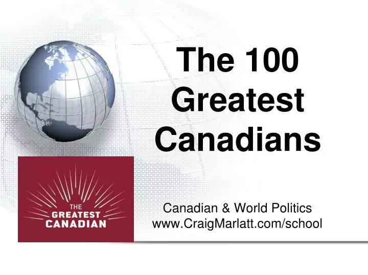 the 100 greatest canadians