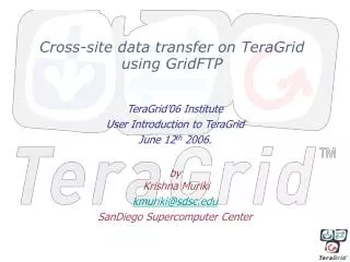 Cross-site data transfer on TeraGrid using GridFTP