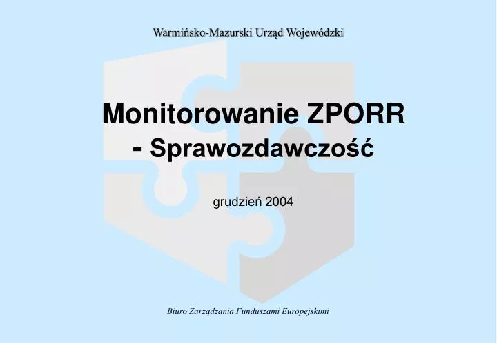 monitorowanie zporr sprawozdawczo grudzie 2004