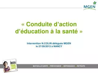 conduite d action d ducation la sant intervention n colin d l gu e mgen le 27 09 2013 nancy