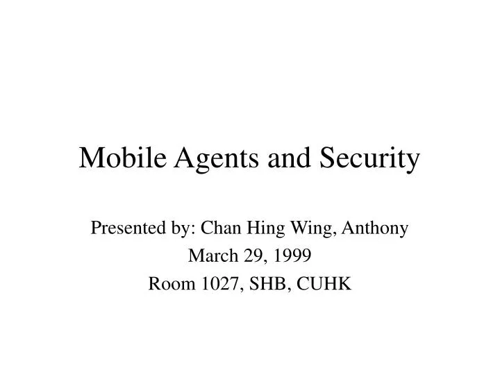mobile agents and security