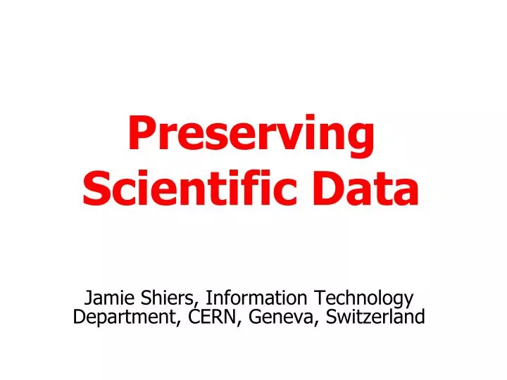 preserving scientific data