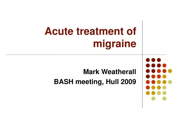 acute treatment of migraine