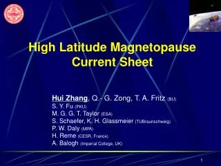 High Latitude Magnetopause Current Sheet