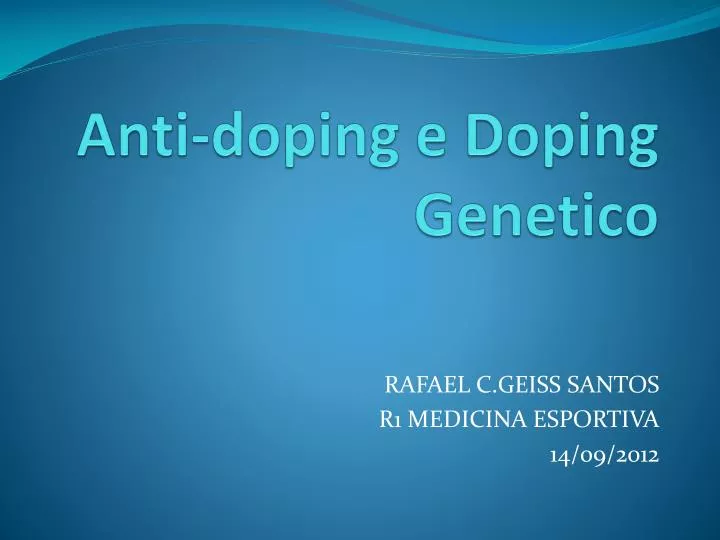 anti doping e doping genetico