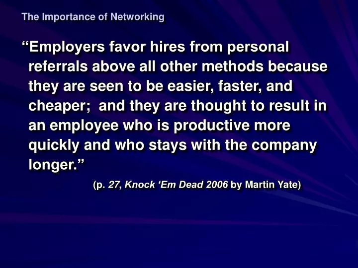 the importance of networking