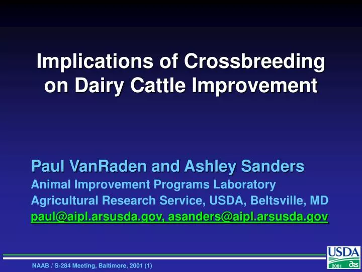 implications of crossbreeding on dairy cattle improvement