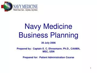 Navy Medicine Business Planning