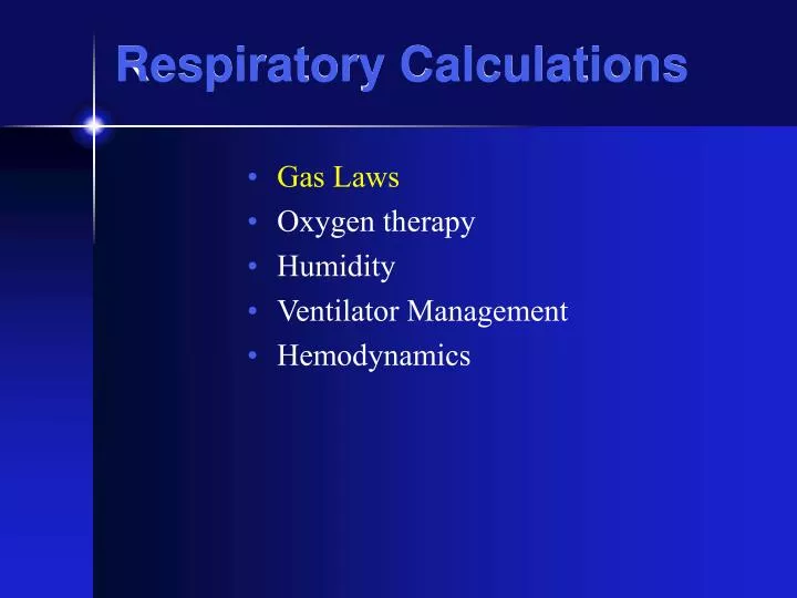 respiratory calculations