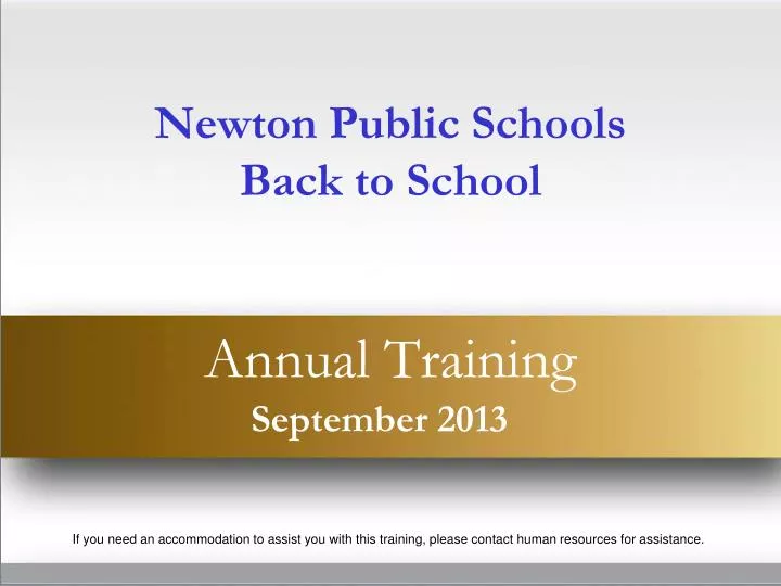 newton public schools back to school annual training