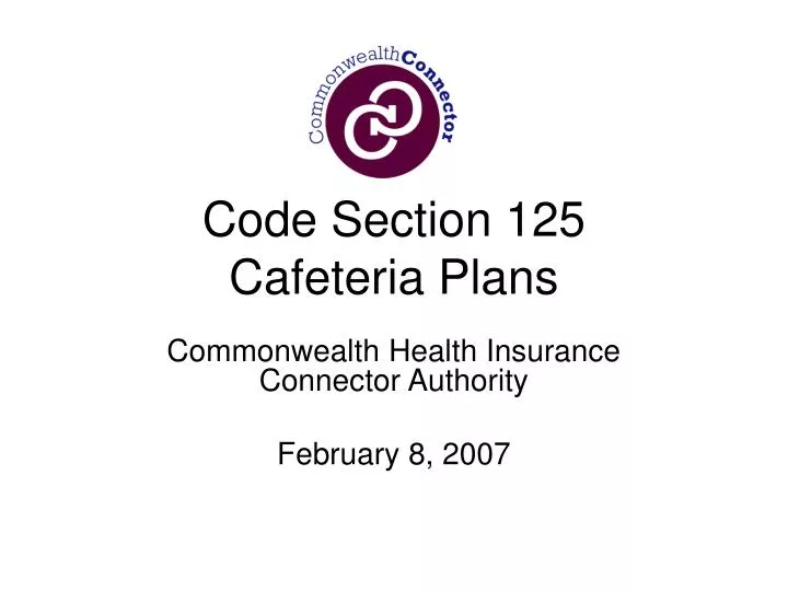 code section 125 cafeteria plans