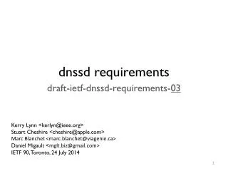 dnssd requirements