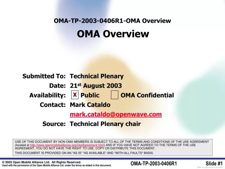 oma tp 2003 0 406r1 oma overview oma overview